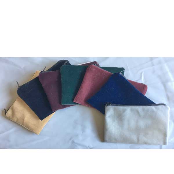 Zippered Velveteen Jewelry Pouches Dignity